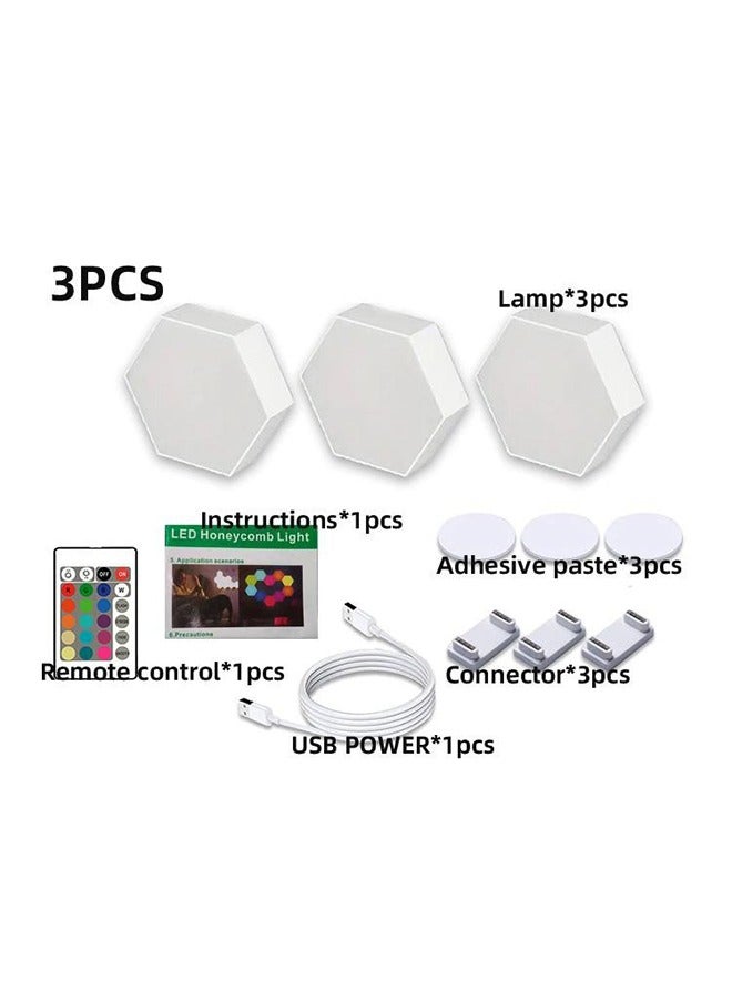 داريو أضواء ليلية سداسية USB WiFi LED – مصابيح حائط ذكية RGB مع تحكم عبر التطبيق للديكور الداخلي الإبداعي - Image 2