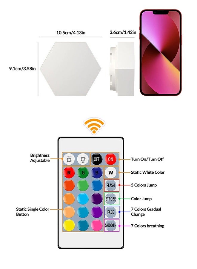 داريو أضواء ليلية سداسية USB WiFi LED – مصابيح حائط ذكية RGB مع تحكم عبر التطبيق للديكور الداخلي الإبداعي - Image 3