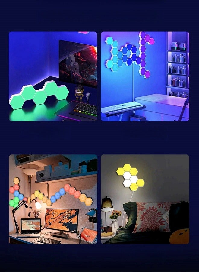 داريو أضواء ليلية سداسية USB WiFi LED – مصابيح حائط ذكية RGB مع تحكم عبر التطبيق للديكور الداخلي الإبداعي - Image 4