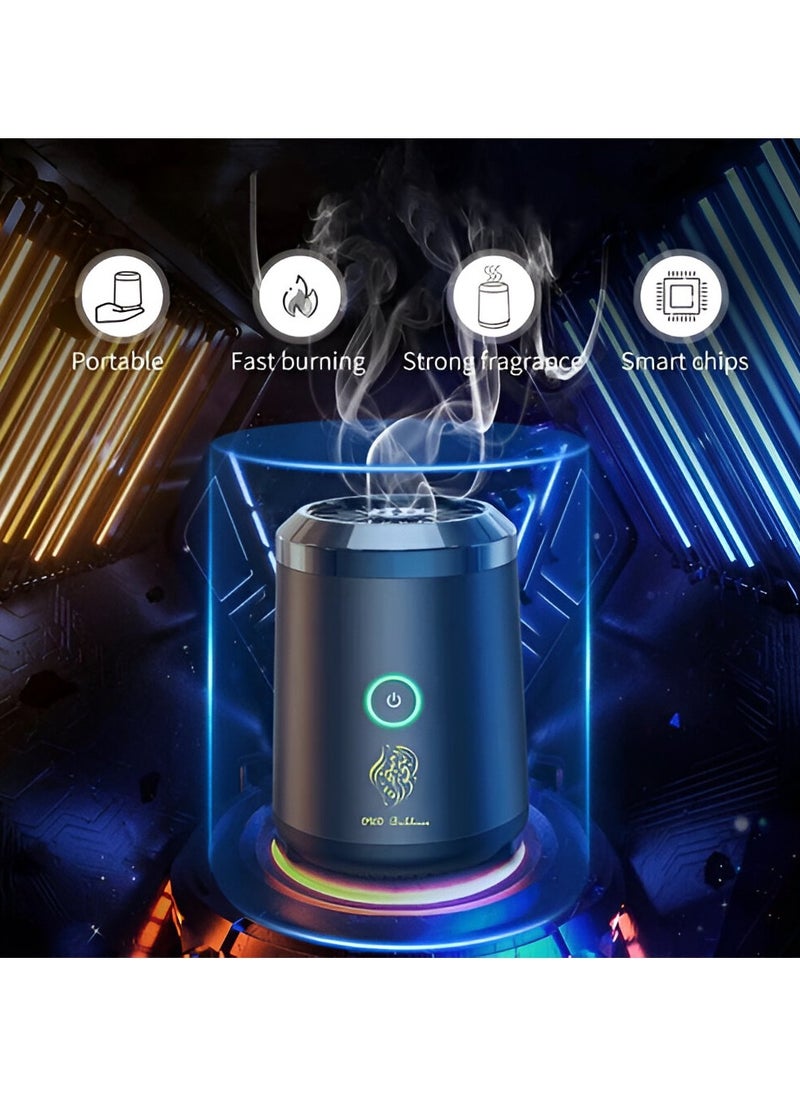 عود بخور نمط جديد USB نوع C سيارة الديكور المحمولة القابلة لإعادة الشحن الكهربائية البخور الموقد الأسود  - Image 3