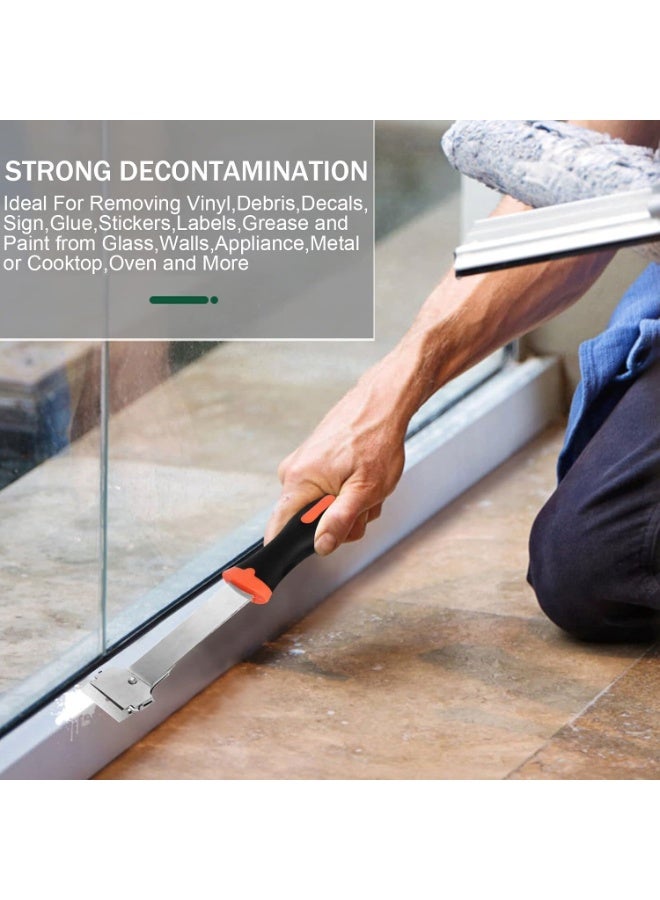 Razor Blade Scraper, 3 Pack Razors Scrapers Tool with 50 Plastic and 30 Metal Razor Blades, Cleaning Scraper, for Removing Label, Registration Sticker, Tint, Grease from Windshield, Appliance, Glass - Image 4