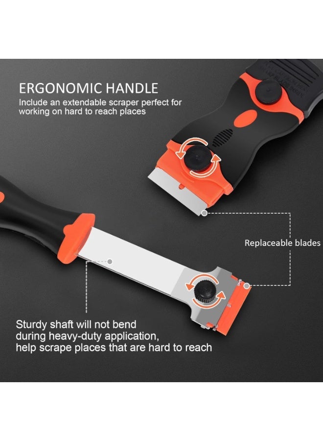 Razor Blade Scraper, 3 Pack Razors Scrapers Tool with 50 Plastic and 30 Metal Razor Blades, Cleaning Scraper, for Removing Label, Registration Sticker, Tint, Grease from Windshield, Appliance, Glass - Image 5