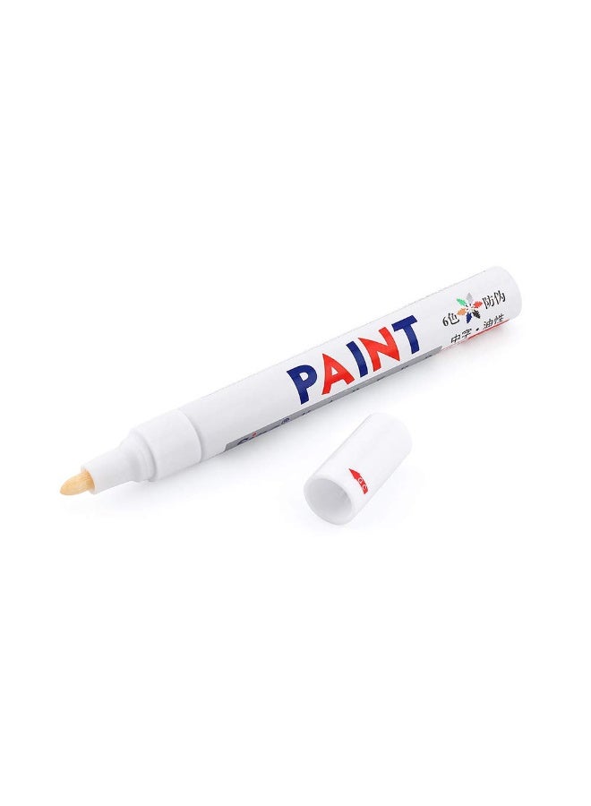 Chabeia White Oil Based Paint Pen, Universal Waterproof Permanent Paint Marker Pen For Car Tire Rubber Metal Glass, Art Craft DIY, Wood,Plastic, Rock Paint, Stone, Mugs, Canvas ,1pcs - Image 1