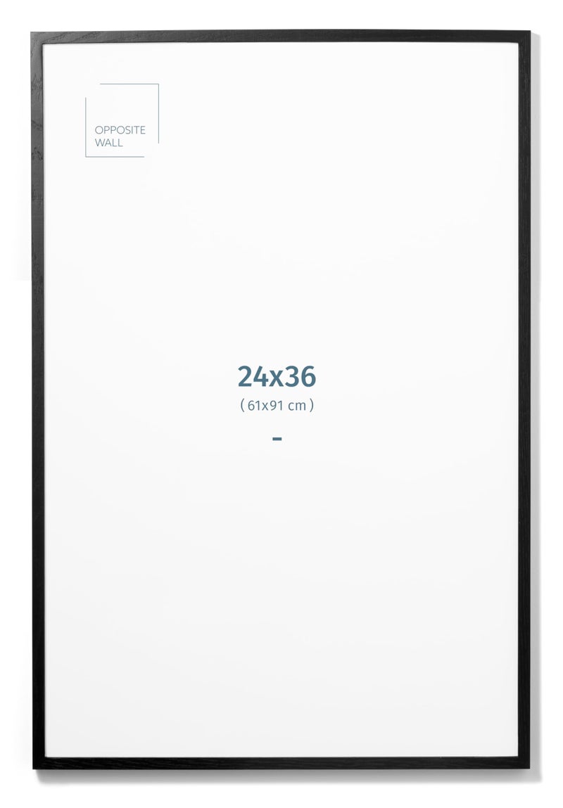 إطار صورة من خشب البلوط الأسود الصلب 24x36 بوصة خفيف الوزن متعدد الاستخدامات مقاوم للكسر إطار كبير لتعليق الصور أو الملصقات ديكور حائط للمكتب والمعرض والمنزل