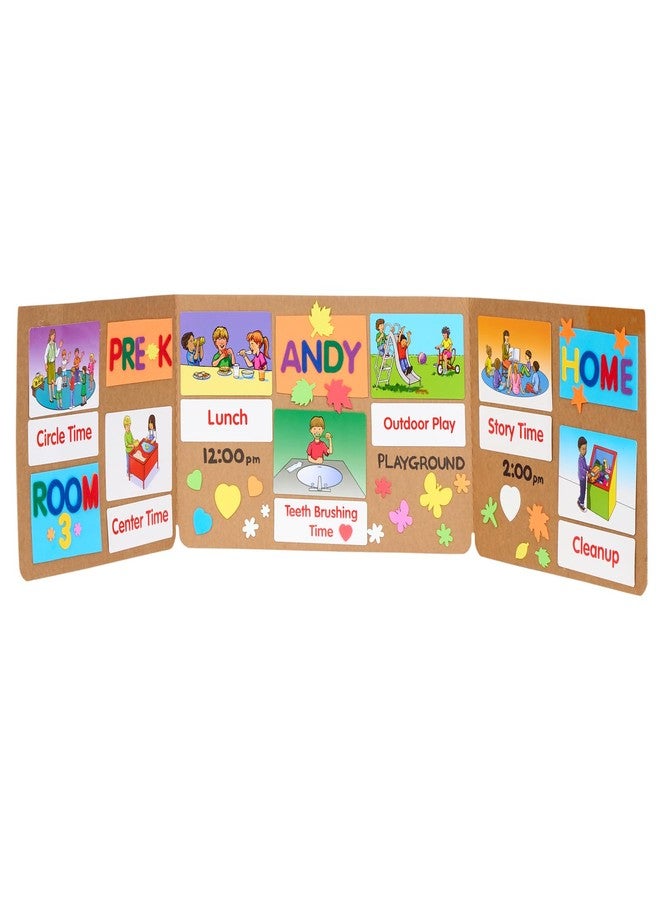 Really Good Stuff Standard Privacy Shields for Student Desks - Set of 12 - Matte - Study Carrel Reduces Distractions - Keep Eyes From Wandering During Tests , Green With School Supplies Pattern - Image 3