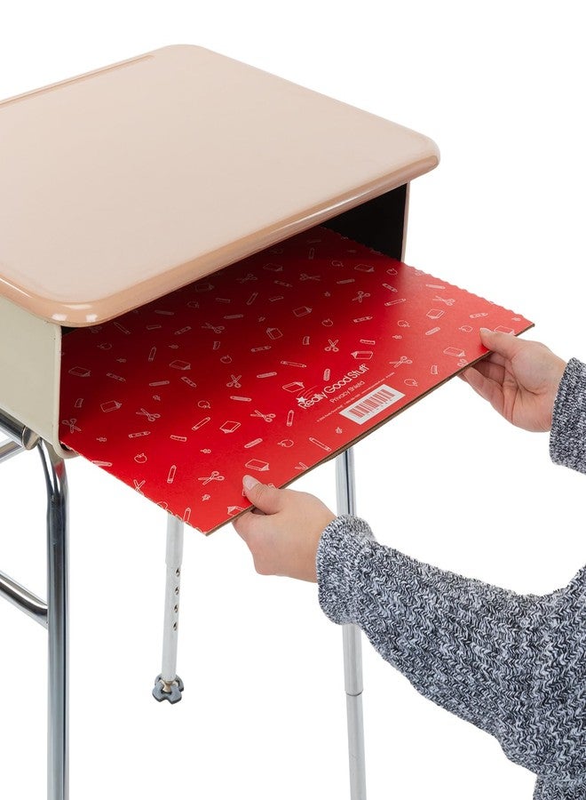 Really Good Stuff Standard Privacy Shields for Student Desks - Set of 12 - Matte - Study Carrel Reduces Distractions - Keep Eyes From Wandering During Tests , Green With School Supplies Pattern - Image 4