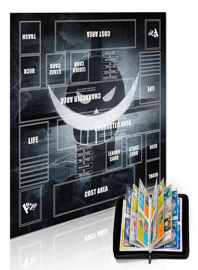 Extalas Playmat for One Piece Card Game for Two Players, 24x24 inches, with 4-Pocket Card Binder Set and 400+ Card Capacity (Smell) - Image 1