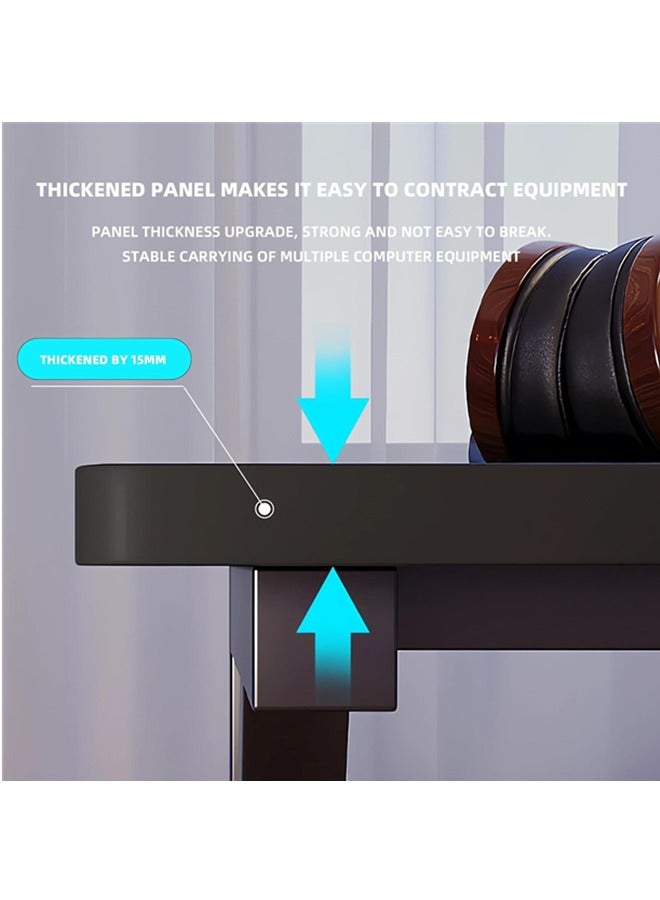 DESINO Gaming Desk with Shelf, 80CM Computer Desk, C-Shaped Gaming Table, PC Gaming Workstation Home Office Desks, Space-saving, Easy to Assemble - Image 5