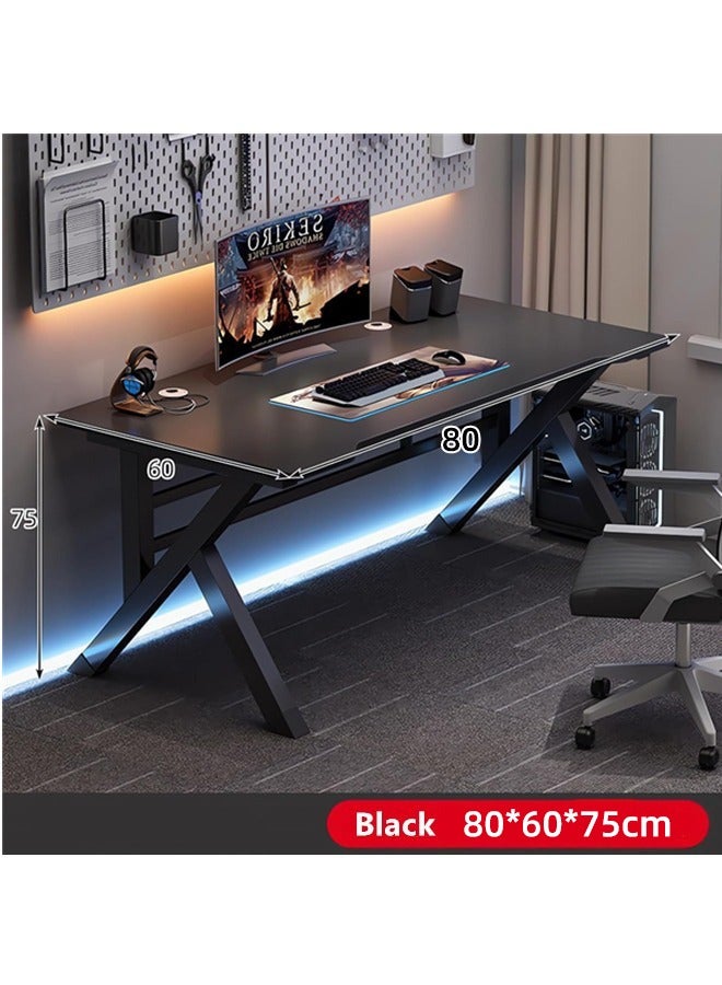 DESINO Gaming Desk with Shelf, 80CM Computer Desk, C-Shaped Gaming Table, PC Gaming Workstation Home Office Desks, Space-saving, Easy to Assemble - Image 2