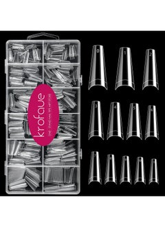 500Pcs Half Cover Coffin Nail Tips Acrylic Nail Tips Krofaue 10 Size Clear Ballerina Nail Tips Half Cover Acrylic False Nail Tips With Box For Nail Tips Art Salons And Home Diy (Clear) - pzsku/Z69D0C4EE491E4DC5313FZ/45/_/1719249445/79376093-5ded-4816-a31f-8f86bd30b410