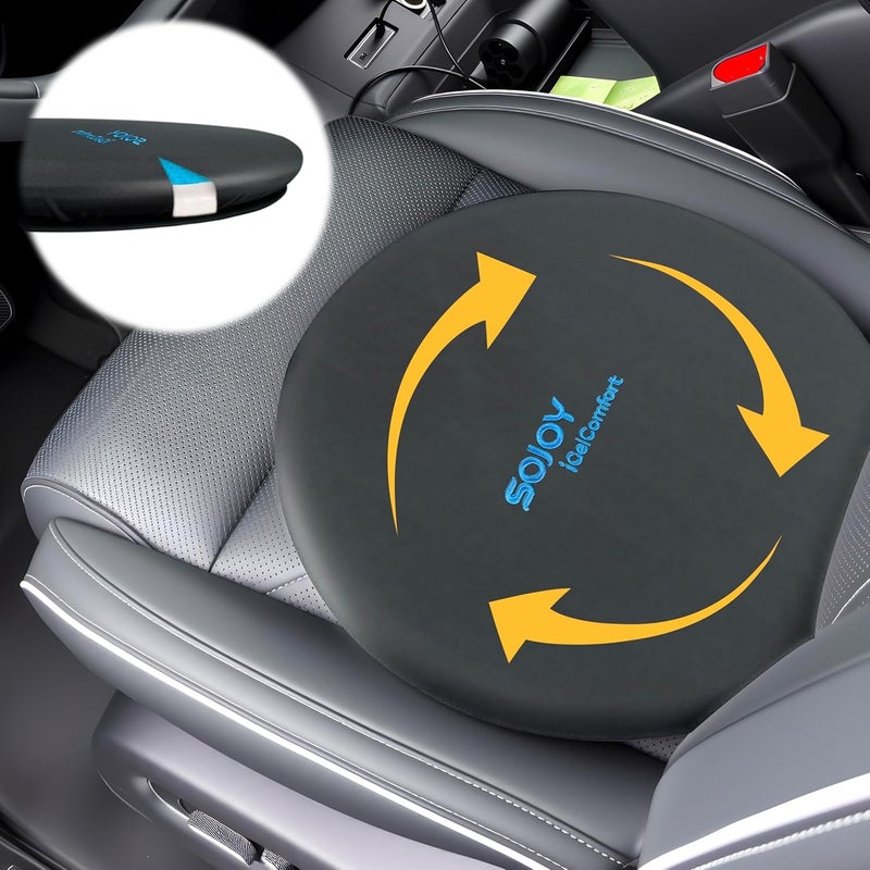 Sojoy iGelComfort Deluxe Gel Swivel Seat Cushion with Supportive Memory Foam 360 Degrees Rotating Seat Cushion for Home,Stool Chair,Office, 15.5 Inches in Diameter - Image 5