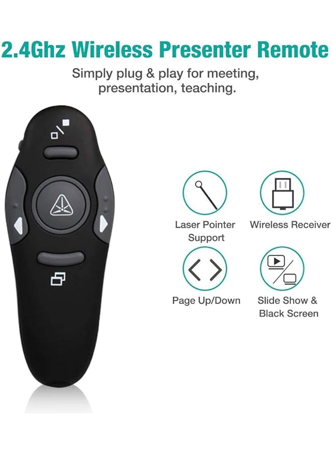 إيروريكس 1 قطعة Rf 2.4 جيجا هرتز لاسلكي USB Powerpoint Ppt عرض تقديمي ماوس جهاز تحكم عن بعد مؤشر ليزر قلم GC863 - Image 2