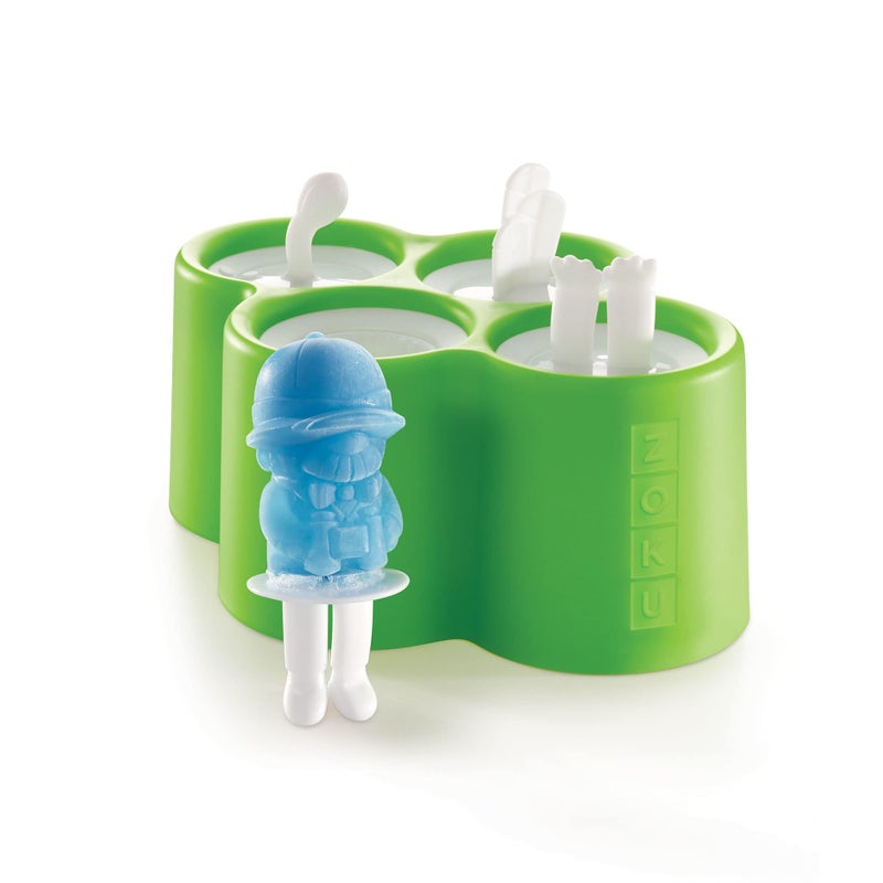 Zoku Safari Pop Molds 4 Different Easyrelease Silicone Popsicle Molds in One Tray Fun Jungleinspired Designs BPAfree