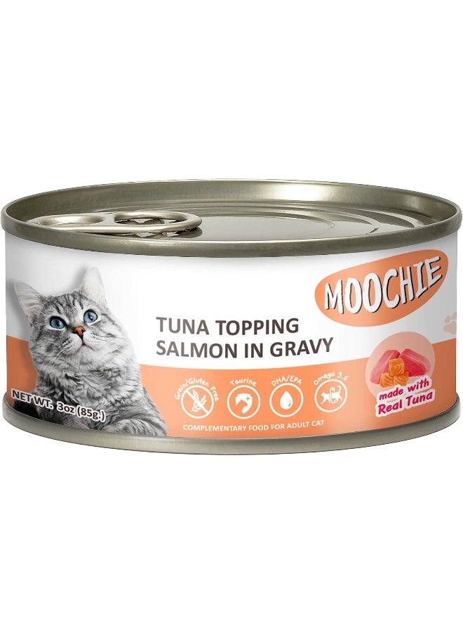 MOOCHIE Adult Tuna Topping Salmon 85G Can X 12 