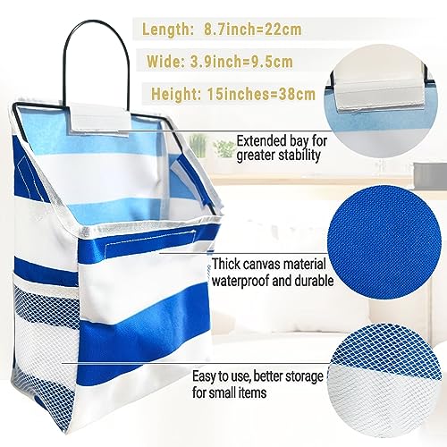 RUIPBOTE WallHanging Storage Bags Desktop Organizer Basket Cotton Linen Hanging Storage Basket for KitchenBderoomLiving Room 1 Streak3Pack - Image 3
