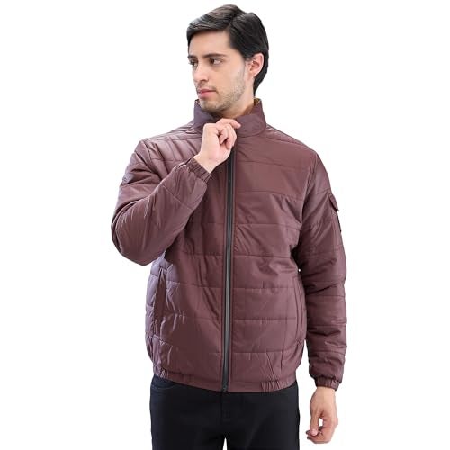 Spykar Full Sleeve Regular Fit Red Jackets For Men (Size: L)-MJKLW2BD014-Deep Wine Red - Image 1