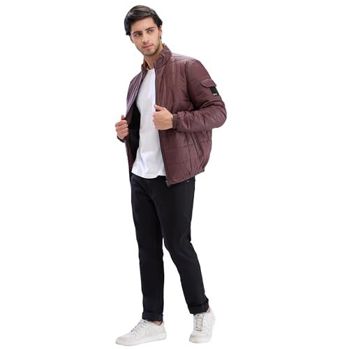 Spykar Full Sleeve Regular Fit Red Jackets For Men (Size: L)-MJKLW2BD014-Deep Wine Red - Image 2