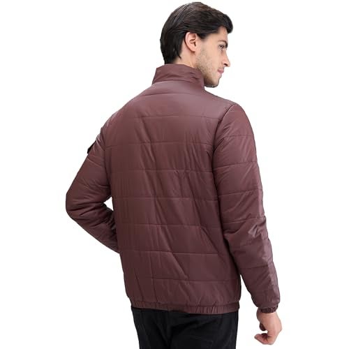 Spykar Full Sleeve Regular Fit Red Jackets For Men (Size: L)-MJKLW2BD014-Deep Wine Red - Image 3