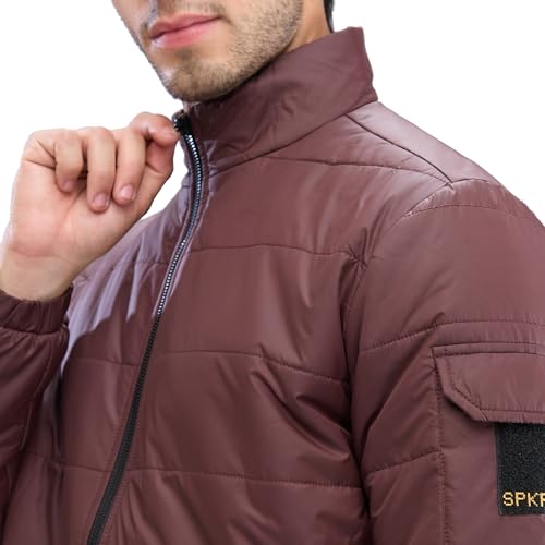 Spykar Full Sleeve Regular Fit Red Jackets For Men (Size: L)-MJKLW2BD014-Deep Wine Red - Image 5