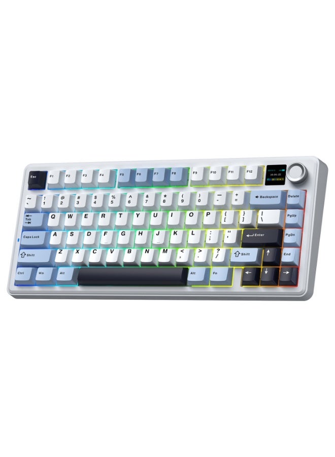 AULA F75 MAX Tri-Mode Wireless Mechanical Gaming Keyboard with TFT Screen & Knob, Reaper Switch, Hot-Swappable Keys, Gasket Mount, 2.4GHz/BT5.0/USB-C, for PC/Mac/Office/Gaming - Image 1