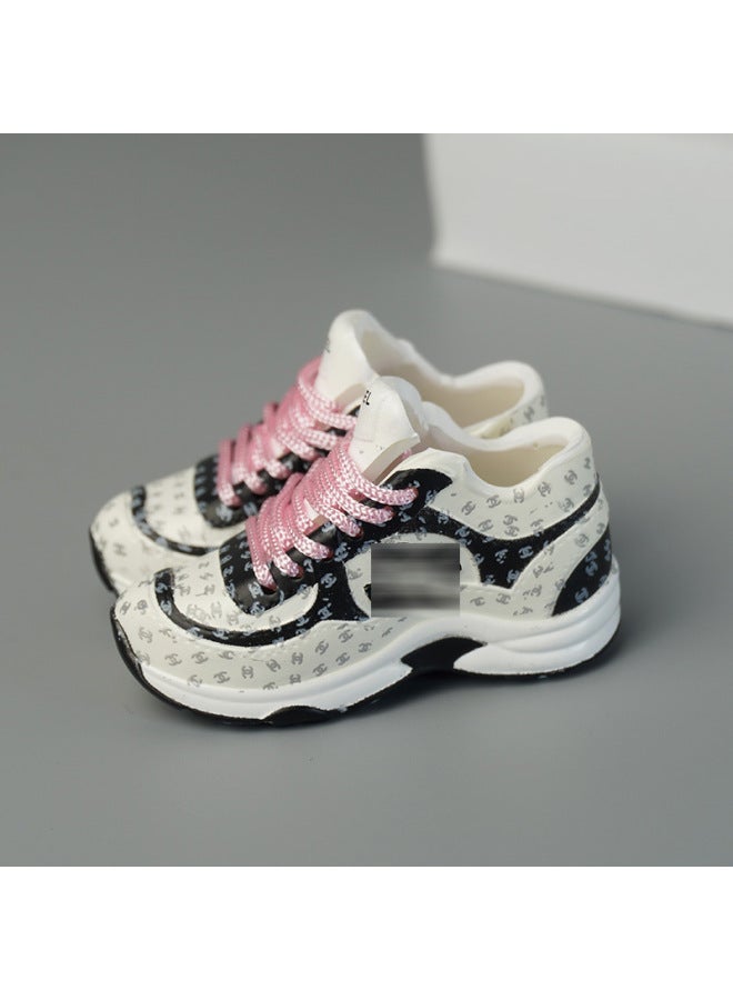 Labubu Labubu Doll Clothes 17cm Shoes Model 5cm Vinyl Toy Hand-made AJ Blind Box DIY High Luxury Series-Color:Incense. Home Torre Shoe 2.0 (Powder) - Image 1