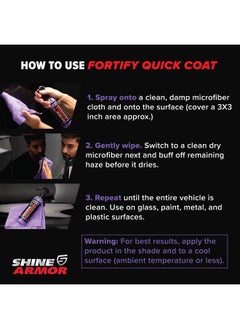 SHINE ARMOR Fortify Quick Coat Ceramic Coating - Car Wax Spray - Waterless Car Wash And Wax - Hydrophobic Top Coat Polish And Polymer Paint Sealant Protection  - Image 3