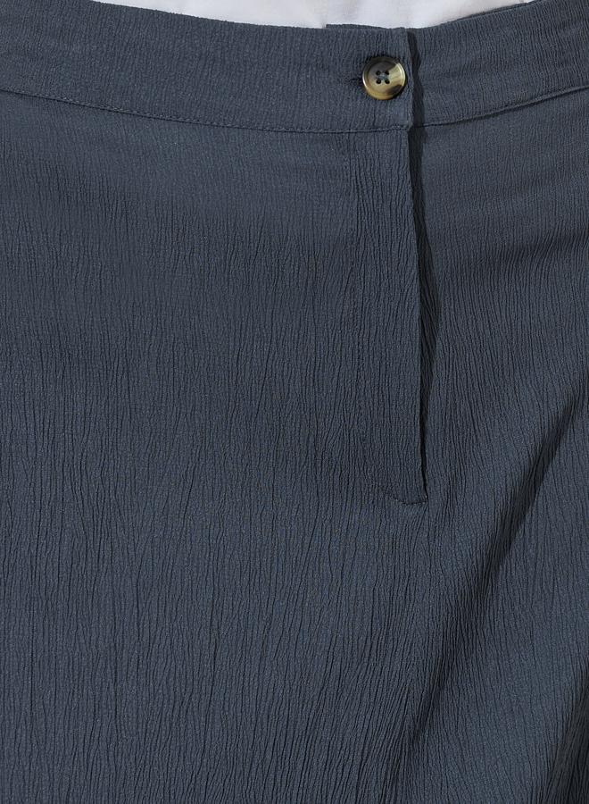 Styli Grey Solid A-Line Maxi Skirt - Image 3