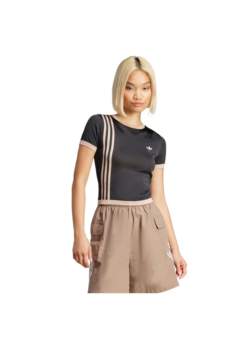 اديداس adidas KNITTED 3S TEE Black Originals Women T-SHIRTS