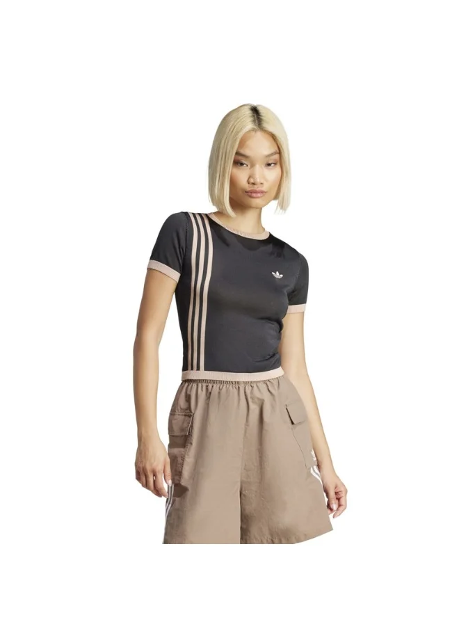 اديداس adidas KNITTED 3S TEE Black Originals Women T-SHIRTS