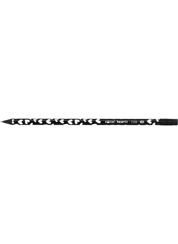 Fatih Pencil Hearts Black Slat with Eraser 17100 