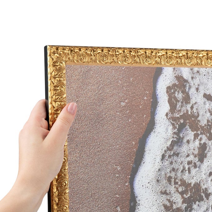 30x40 Inch Gold Picture Frame This 1 Custom Wood Poster Frame is Versailles Gold Thin with Black Trim for Your Art or Photos 2WOMD1123930x40