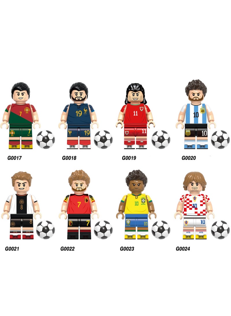8 Pcs Football Star Series Children's Educational Building Blocks Toys Boys Gift Bag Pack  - Image 1