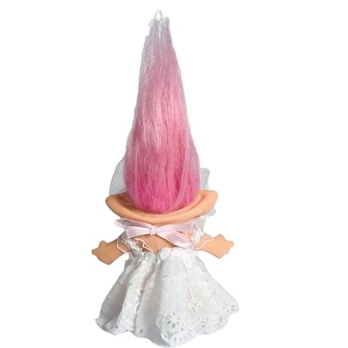 Yintlilocn Vintage Troll Dolls Retro Troll Doll Chromatic Adorable for Collections School Project Arts and Crafts Party Favors 75 TallInclude The Length of Hair White - Image 5