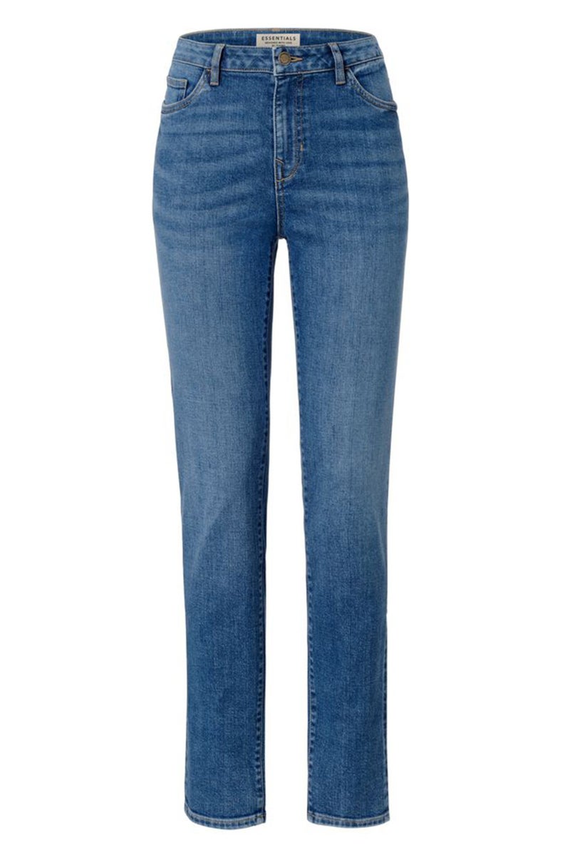 Tchibo Women Slim Fit Washed Stretchable Jeans, Blue - Image 3