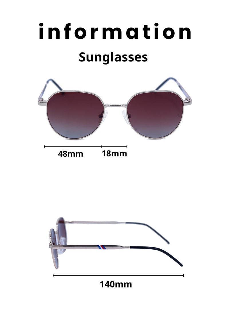 بالينو نظاره شمسية  اطار دائري مع عدسات مستقطبة للحماية من الأشعة فوق البنفسجية - إطار معدني متين وخفيف الوزن للرجال والنساء، مثالية للقيادة والسفر والأنشطة الخارجية" - Image 4