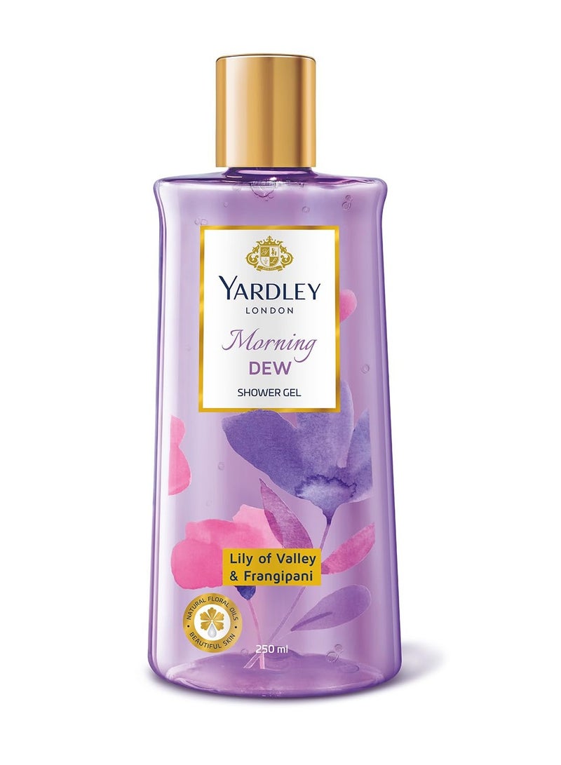 ياردلي جل استحمام منعش من ياردلي لندن مورنينج ديو للنساء مع زنبق الوادي وفرانجيباني، غسول استحمام يومي متوازن مع زيوت الزهور الطبيعية لبشرة جميلة، 250 مل - Image 2