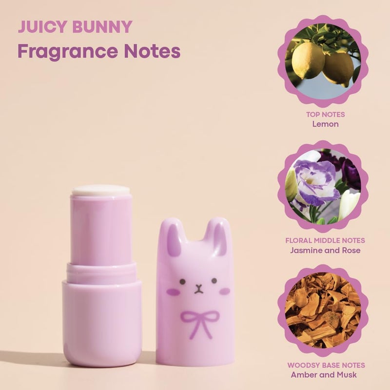 TONYMOLY Bloom Bunny Pocket Bunny Bar Solid Perfume Stick for Women â€“ Long Lasting Citrus, Bergamot & Rose Fragrance Balm â€“ Cute Korean Travel Size Solid Perfume for On-The-Go Freshness - Image 2