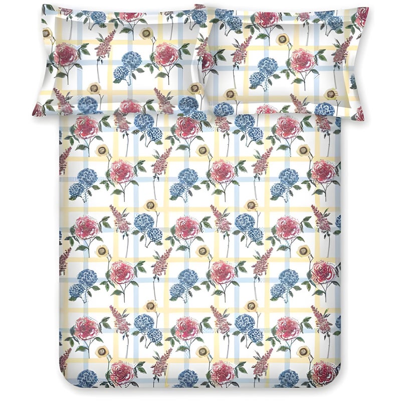 Bombay Dyeing Florentine Collection King Bedsheet 144 TC, 100% Pure Cotton Premium Bedsheet with 2 Pillow Covers - Image 1