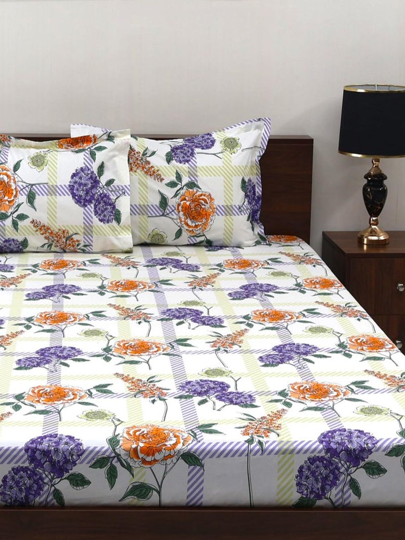Bombay Dyeing Florentine Collection King Bedsheet 144 TC, 100% Pure Cotton Premium Bedsheet with 2 Pillow Covers - Image 2
