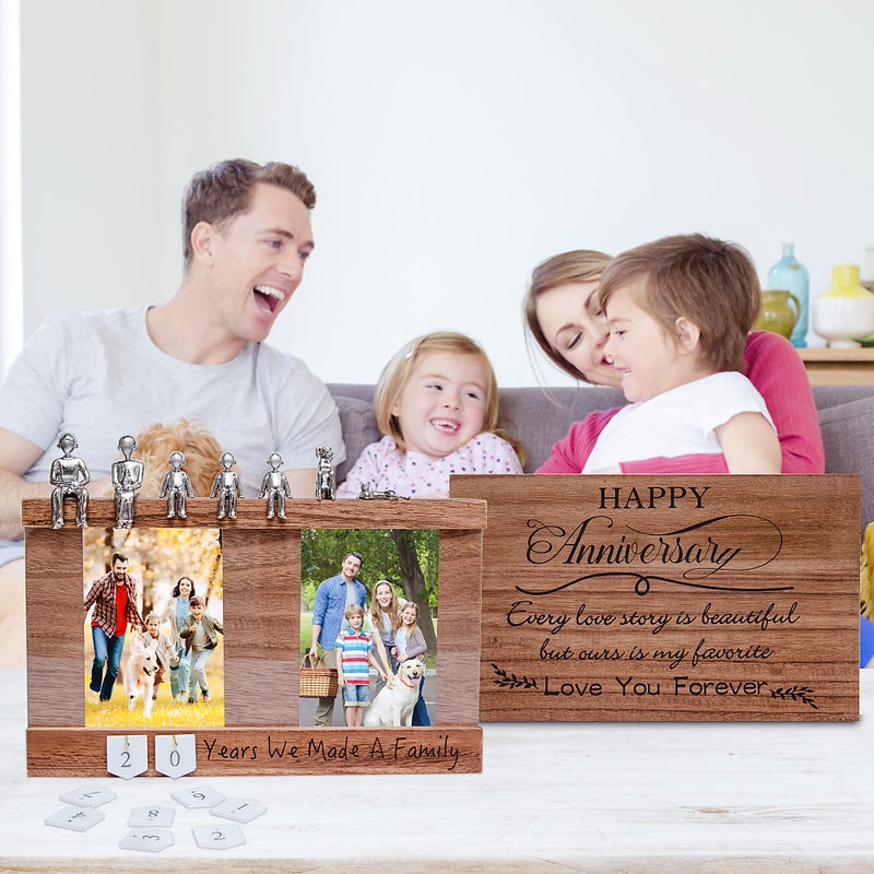 Eva Murmure Personalized Romantic Wedding And Anniversary Keepsake Box With Family Statue - Wooden Memory Picture Box For Cherished Keepsakes And Ticket Storage - Elegant Couple Gift - Image 5