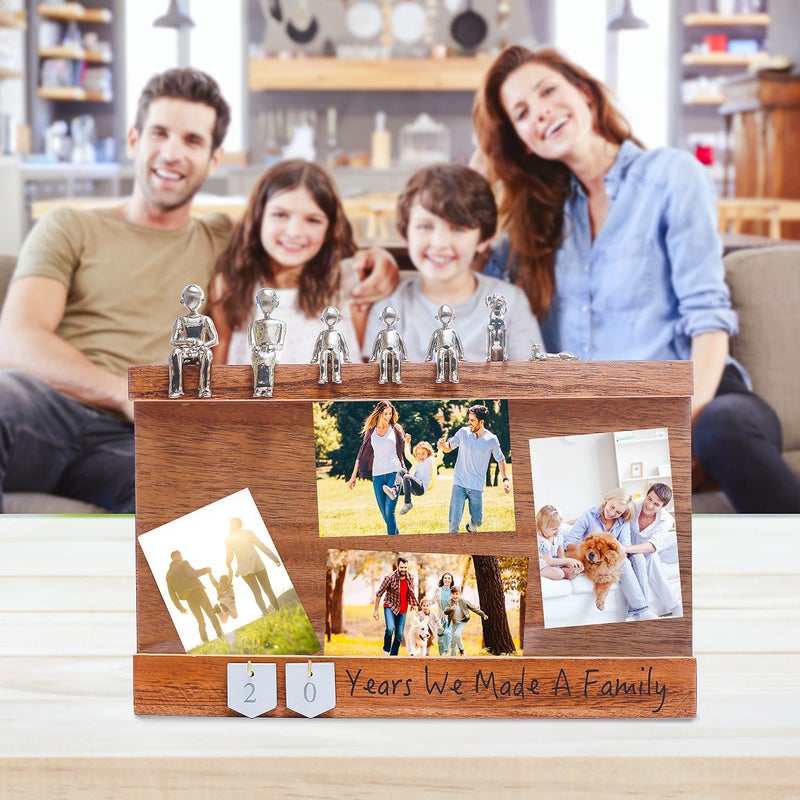 Eva Murmure Personalized Romantic Wedding And Anniversary Keepsake Box With Family Statue - Wooden Memory Picture Box For Cherished Keepsakes And Ticket Storage - Elegant Couple Gift - Image 3