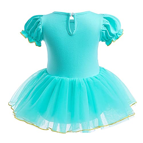 CinheyU Baby Girls Jasmine Princess Costumes Aladdin Birthday Romper Tutu Dress w/Headband Halloween Party Outfits 70 - Image 3