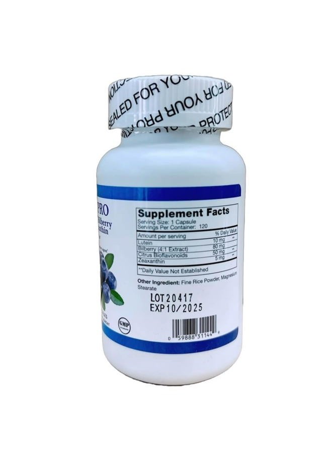 Generic Eye Pro-Lutein, Billberry & Zeaxanthin (120 Caps)  - Image 2