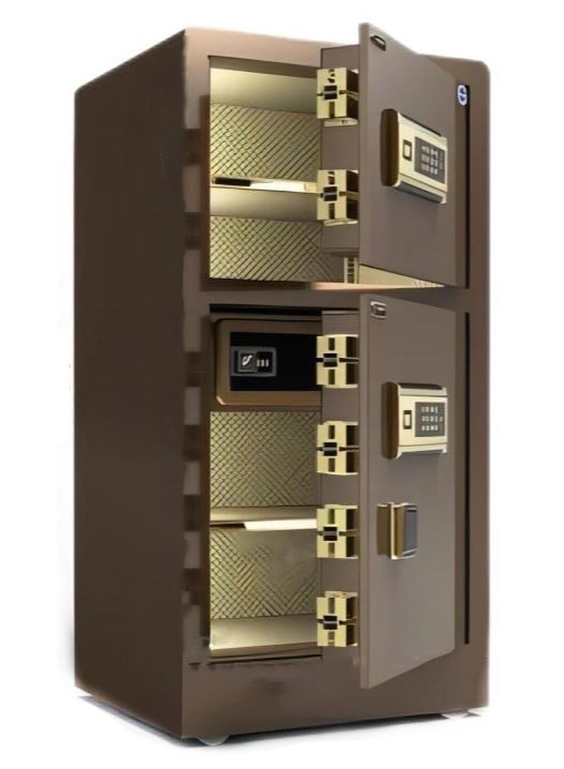 دايي صندوق آمن منزلي مضاد للسرقة مقاس 80 سم، وكلمة مرور ببصمة الإصبع، وباب مزدوج، وآمن للمكتب والفندق، وصندوق ودائع آمن من الفولاذ بالكامل - Image 1