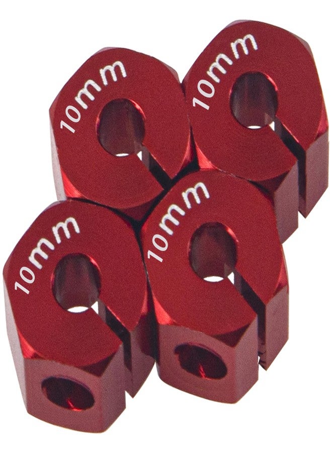 Vgoohobby Aluminum Alloy 12mm Wheel Hex Hub Drive Adapters with Pins Screws Compatible with Axial SCX10 HSP HPI Tamiya Redcat 1/10 RC Crawler Car (10mm, Red) - Image 5