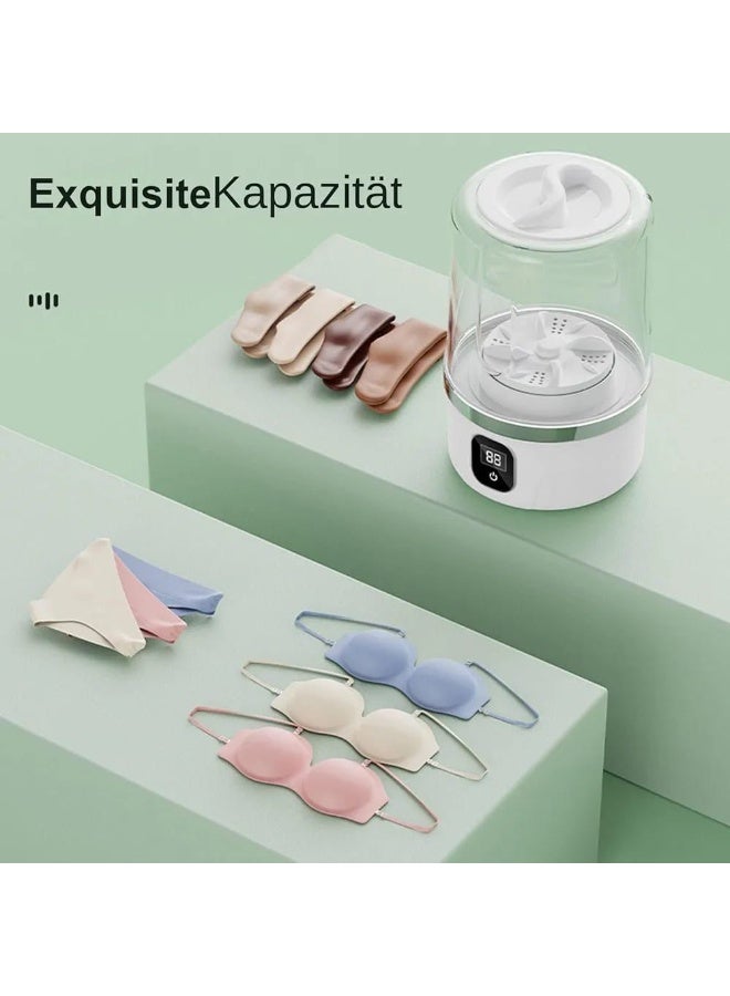 موكوم غسالة ملابس صغيرة محمولة سعة 1 لتر – الإصدار المحدث 2025 | غسالة لاسلكية قابلة للشحن لغسل الملابس الداخلية، الجوارب، حمالات الصدر وملابس الأطفال | غسالة مدمجة صديقة للسفر تعمل بالـ USB | توفير للماء والكهرباء | تنظيف لطيف وفعال للملابس الحساسة | حل غسيل خفيف الوزن للرحلات، السكن الطلابي، الفنادق والكرفانات | بديل أسرع 5 مرات من الغسيل اليدوي | دلو غسيل زجاجي لاسلكي | تنظيف عميق بزر واحد | غسالة شخصية موفرة للماء للملابس الصغيرة - Image 3