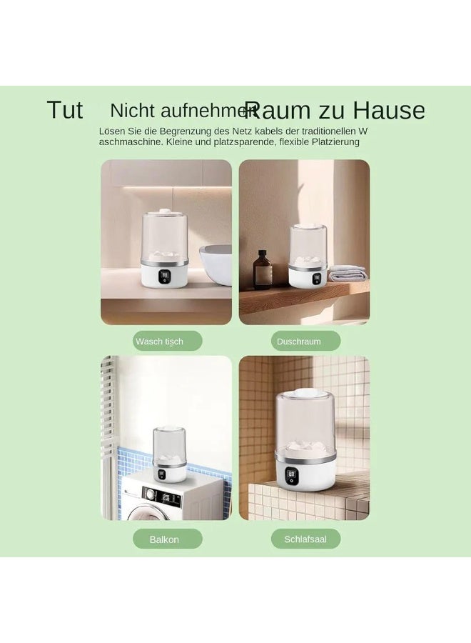 موكوم غسالة ملابس صغيرة محمولة سعة 1 لتر – الإصدار المحدث 2025 | غسالة لاسلكية قابلة للشحن لغسل الملابس الداخلية، الجوارب، حمالات الصدر وملابس الأطفال | غسالة مدمجة صديقة للسفر تعمل بالـ USB | توفير للماء والكهرباء | تنظيف لطيف وفعال للملابس الحساسة | حل غسيل خفيف الوزن للرحلات، السكن الطلابي، الفنادق والكرفانات | بديل أسرع 5 مرات من الغسيل اليدوي | دلو غسيل زجاجي لاسلكي | تنظيف عميق بزر واحد | غسالة شخصية موفرة للماء للملابس الصغيرة - Image 2