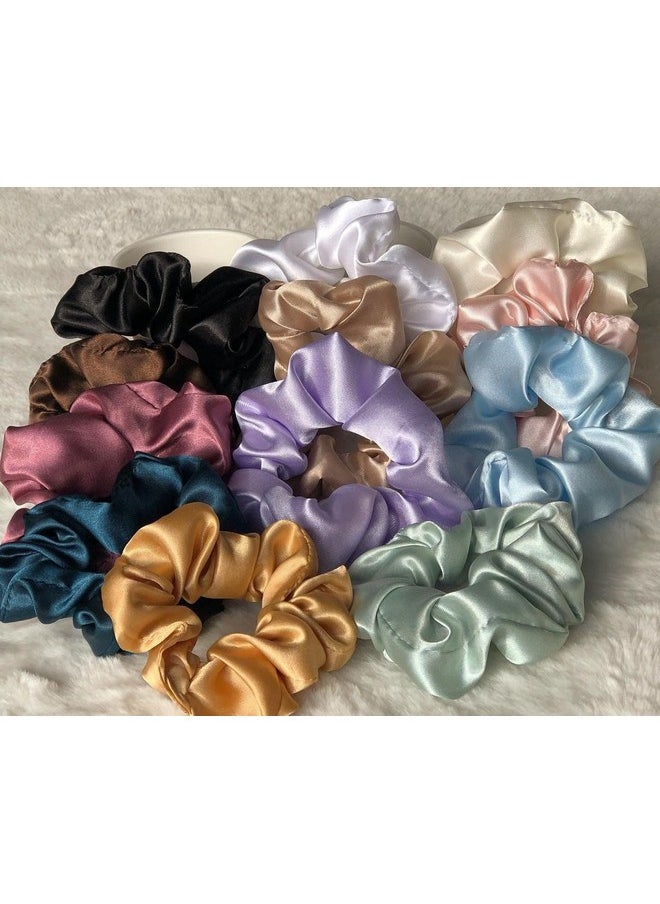 فاما ربطات شعر ساتان مقاومة لتكسر الشعر من VAMA FASHIONS، ربطات شعر ناعمة ومرنة فاخرة سميكة ومجعدة للنساء والفتيات (ربطات شعر متعددة الألوان)  - Image 4