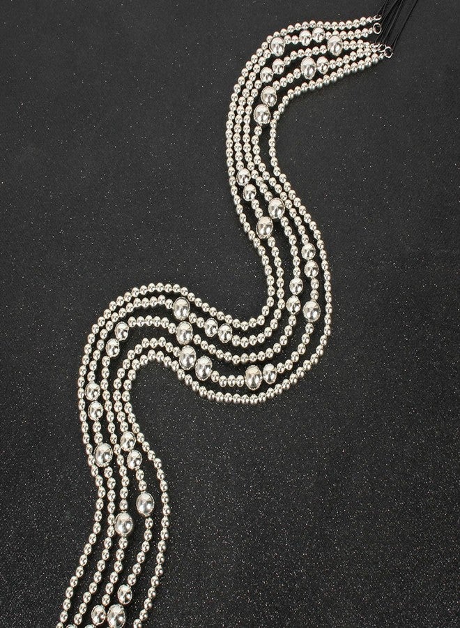 CHIROGRAPHY 5 Pcs Premium Hair Chain, 5PCS/Set 20 inch Multi-strand Silver Hair Extensions Chains, Tassel Ponytail Head Chain with Clip for Girls and Women, Nightclub Party, Prom Party,Hair Chains - Image 2