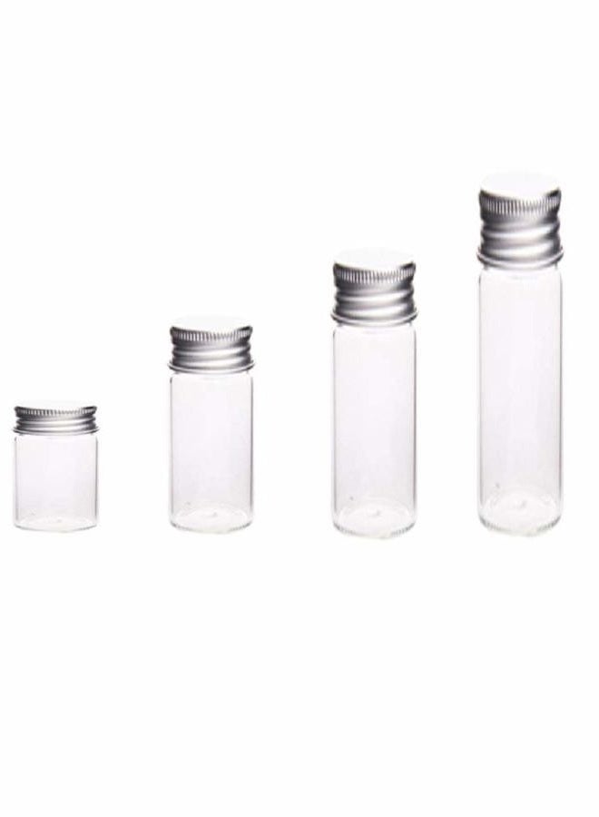 glasstore (20ml) - 10Pcs Glass Sealed Bottle with Screw Aluminium Cap Clear Tiny Empty Sample Vials Glass Jars Containers Cute Wishes Bottle (20ml) - Image 2